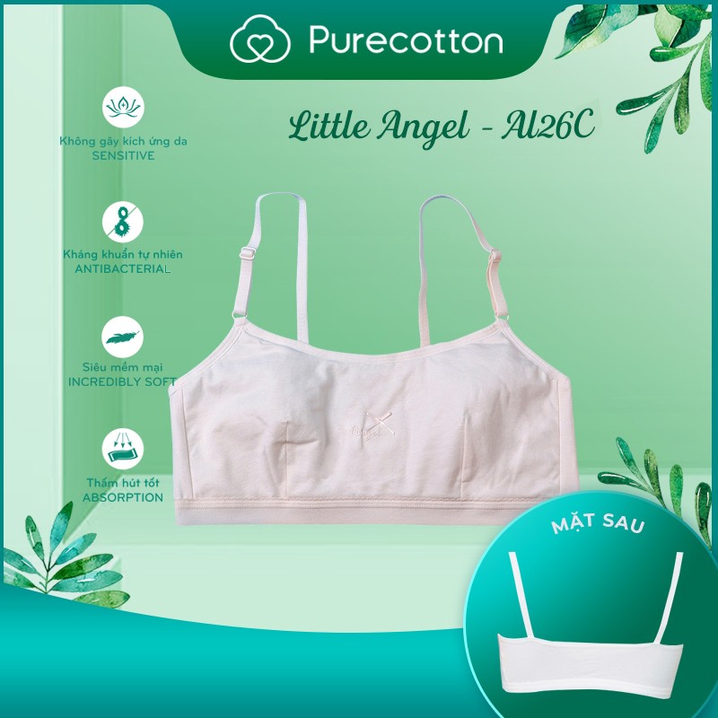 Áo lá học sinh Purecotton cho bé gái mới lớn chất liệu cotton cao cấp kiểu dáng chui đầu không đệm PC002