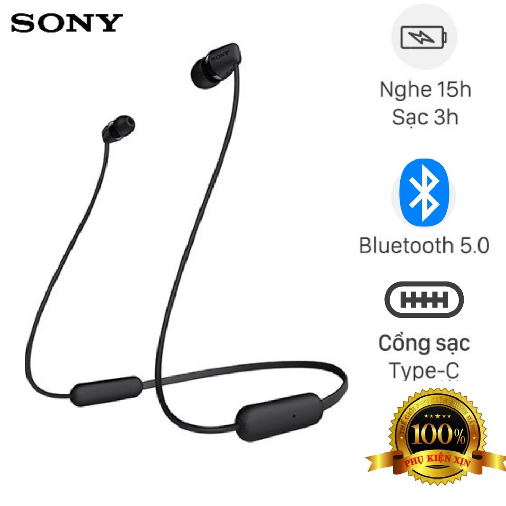 Tai Nghe Bluetooth SONY WI - C200 / Wi-c200 Hàng NEW Chính Hãng Pin Lên Tới 15 Giờ Sử Dụng