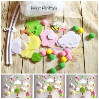 Bộ kit (nguyên liệu) làm treo nôi mẫu chim và hoa