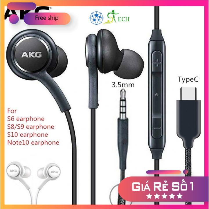 Tai nghe AKG chân 3.5 cho điện thoại 2022 dây quấn dù