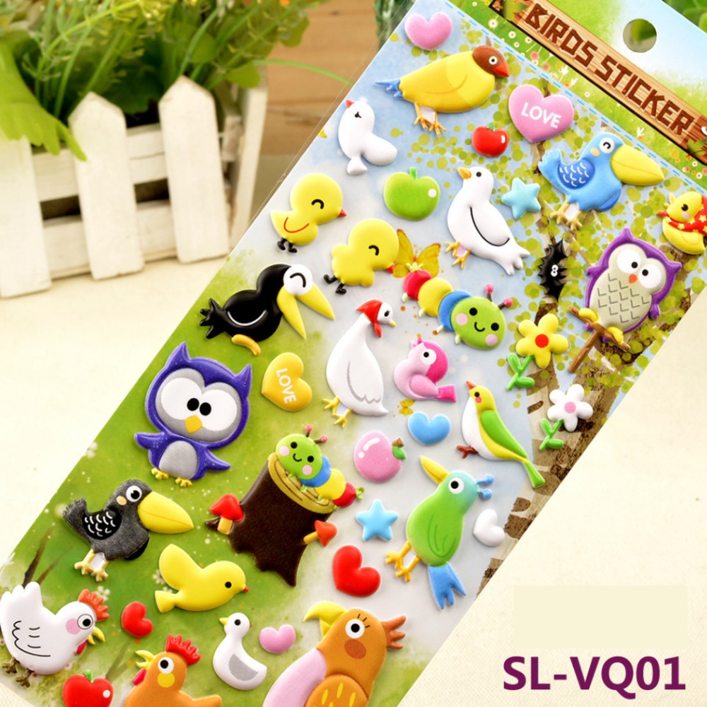 Sticker 3D chống thấm THẾ GIỚI LOÀI CHIM dán cho bé đồ chơi dán giải trí học thêm về con vật động vật