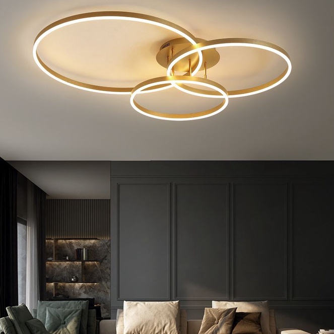 Đèn trần SAHES kiểu dáng hiện đại trang trí nhà cửa cao cấp với 3 chế độ ánh sáng kèm điều khiển .