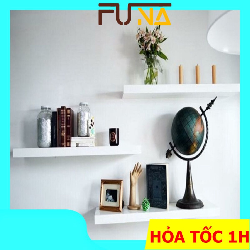 Kệ gỗ trang trí treo tường decor giá trang trí bằng thanh gỗ ngang gắn tường mini phòng khách phòng ngủ