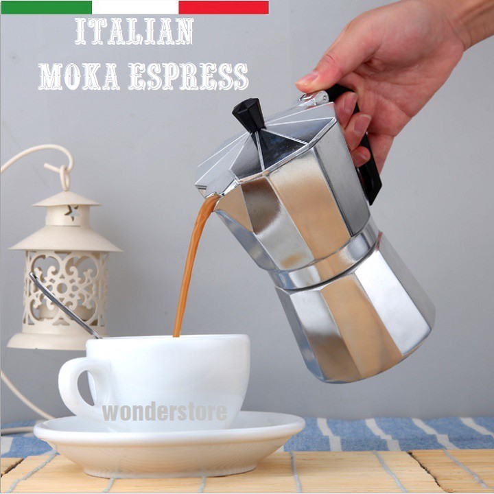 Ấm pha cà phê Espresso phong cách Italy bình pha cà phê phong cách Ý 3 tách 150ml