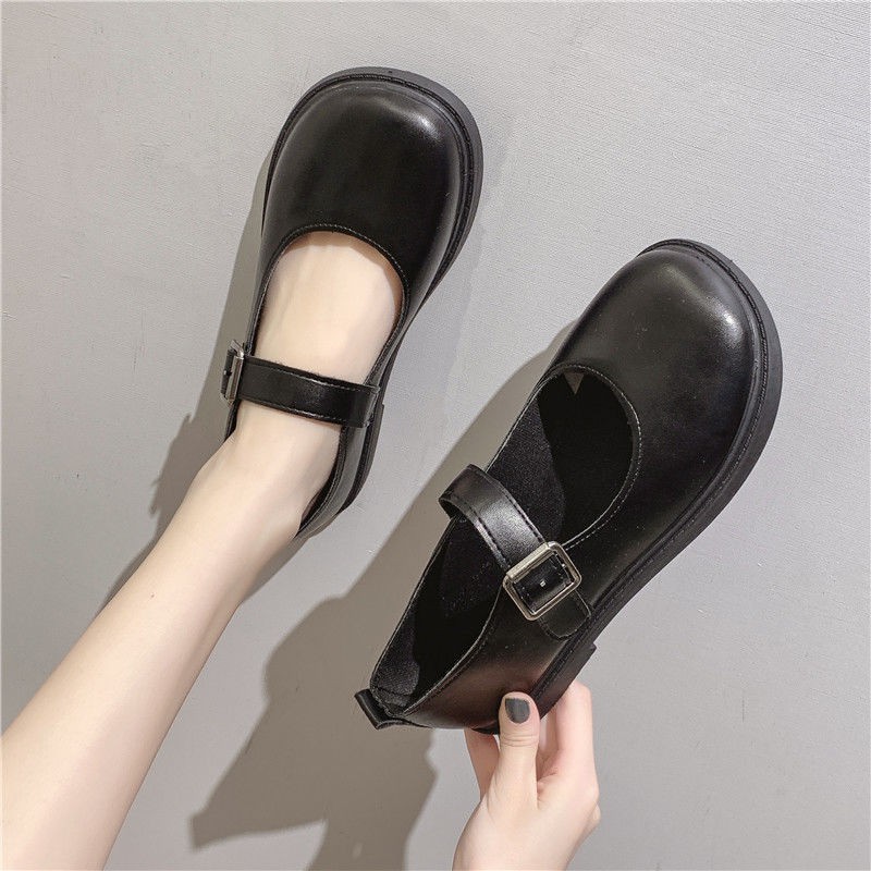 Giày Da Đế Bằng Kiểu Retro Anh Thiết Kế Dễ Thương Cho Nữ | BigBuy360 - bigbuy360.vn