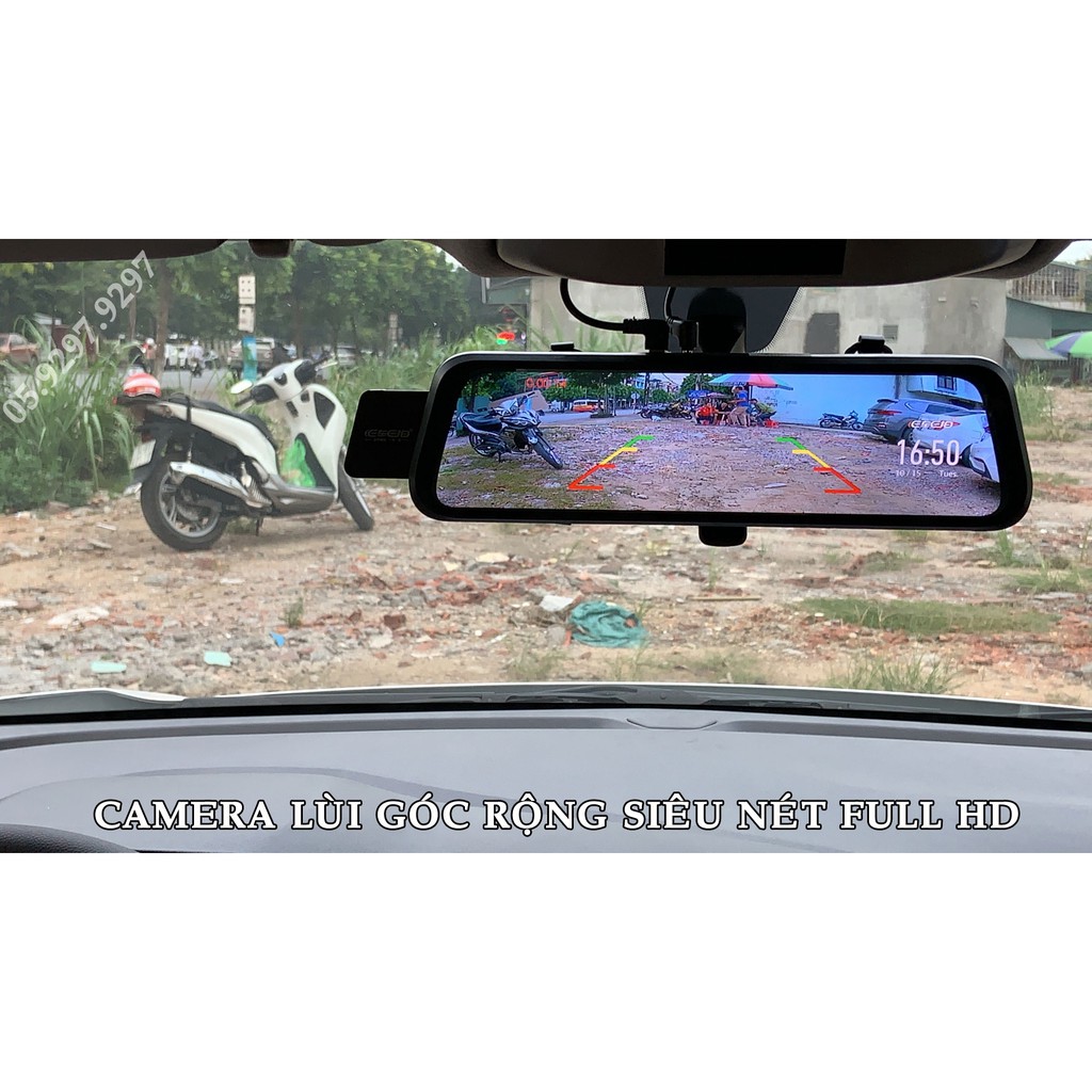 Camera 10 inch Full màn hình có cam lùi - ghi hành trình trước và sau đồng thời, Tiếng Việt, độ nét Full HD | BigBuy360 - bigbuy360.vn