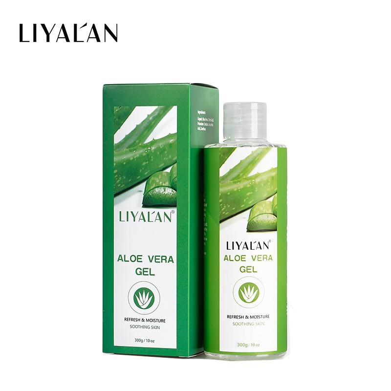 Gel dưỡng da LIYALAN 300g chiết xuất nha đam cấp ẩm làm dịu phục hồi mịn màng