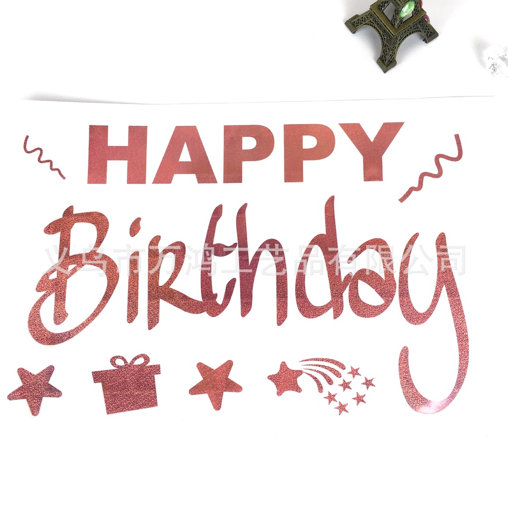 Decal chữ HAPPY BIRTHDAY trang trí bóng jumbo