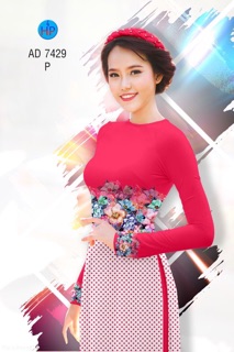 Vải áo dài chấm bi