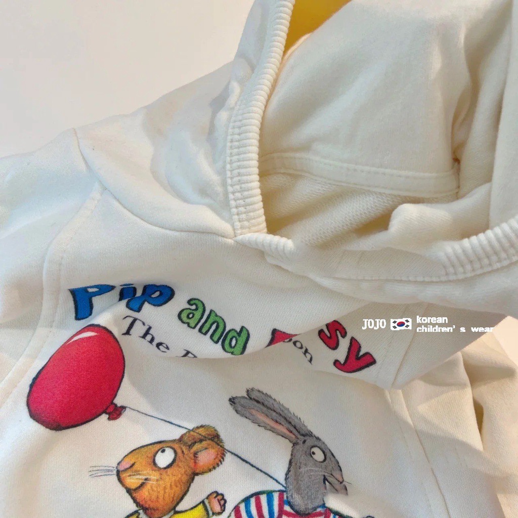 Set Đồ Thể Thao 2 Món Áo Hoodie In Hoạt Hình + Quần Dài Thời Trang Mùa Thu Phong Cách Hàn Quốc Cho Bé Trai Và Gái