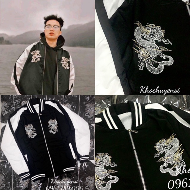 ☀️Áo Khoác Dù Bomber Rồng (Hình thật)