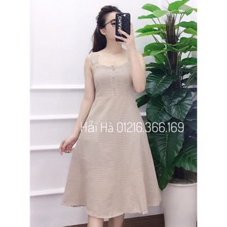 Váy 2 dây cúc bọc