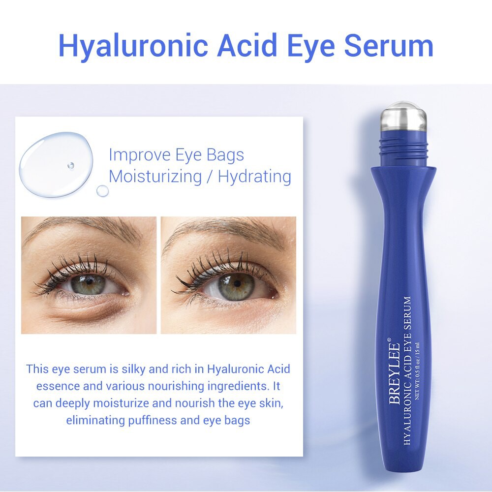 Serum dạng lăn BREYLEE chứa Vitamin C/Retinol/Hyaluronic Acid dưỡng ẩm cải thiện quầng thâm cho mắt 15ml