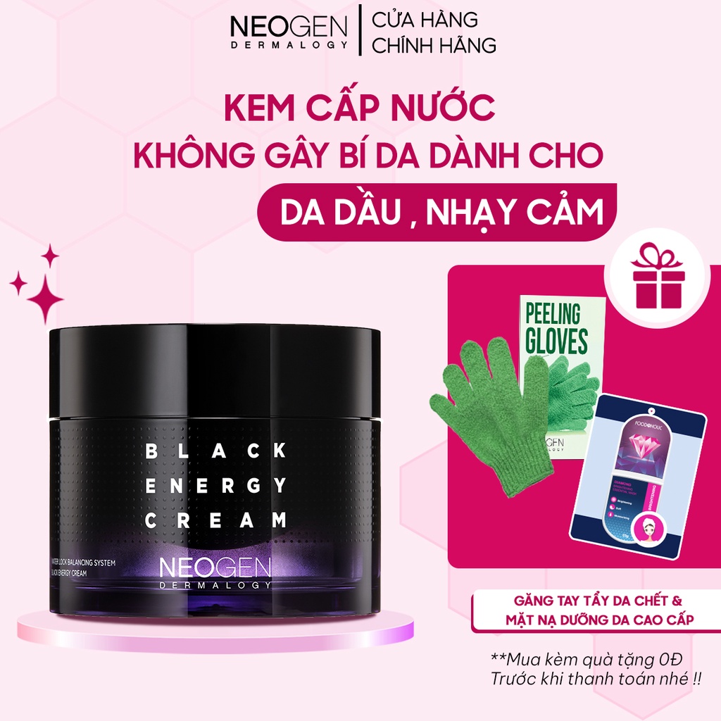 Kem Cấp Nước Nuôi Dưỡng Làn Da Dành Cho Da Dầu Và Da Nhạy Cảm Neogen Dermalogy Black Energy Cream 80ml