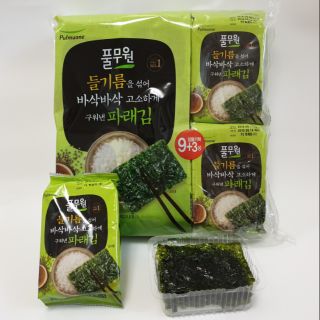 Date 8/2019 Combo 12 gói rong biển ăn liền, hàng nội địa Hàn Quốc