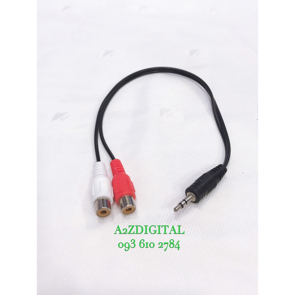 DÂY LOA CHUYỂN TỪ JACK CẮM 3.5 LY SANG 2 ĐẦU BÔNG SEN_RCA CÁI