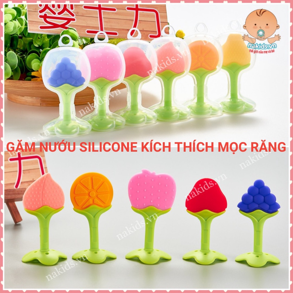 Gặm Nướu Silicon Hình Hoa Qủa Kích Thích Mọc Răng Cho Bé [Có Hộp Đựng] - MS13