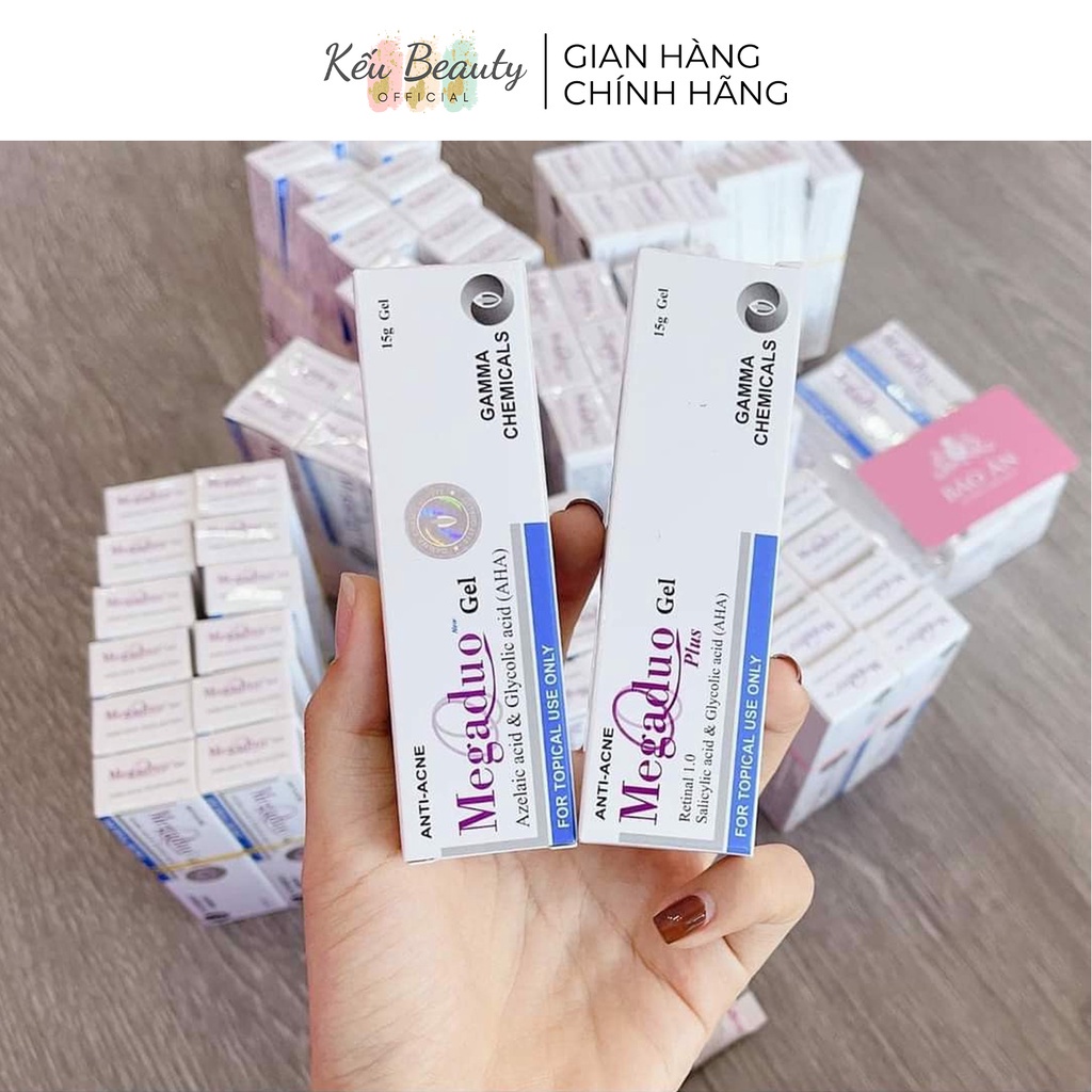 Gel chấm mụn Gamma Megaduo Gel (bản AHA và Plus Retinal 1.0) giúp giảm mụn ẩn, trứng cá, thâm 15g