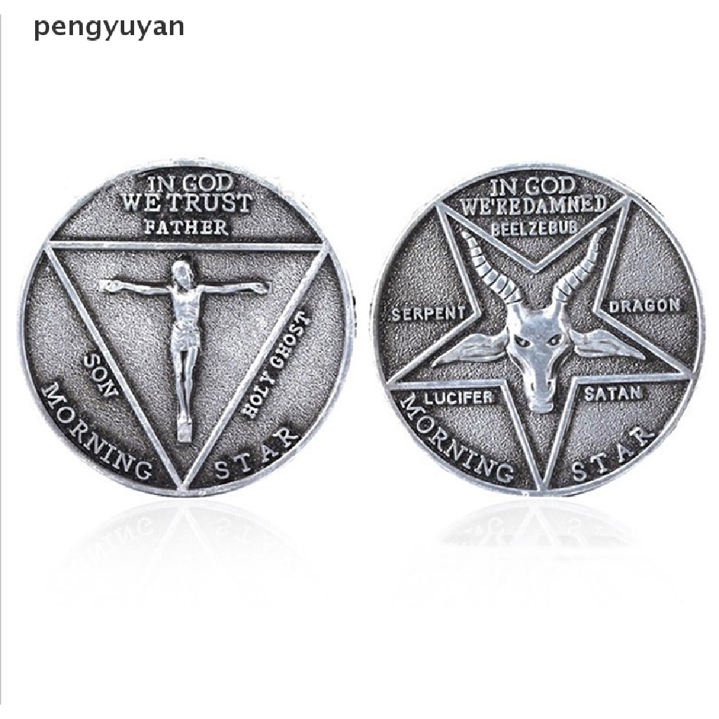 [pengyuyan] Đồng Xu Huy Hiệu Lucifer Morningstar Satanic Pentecost Dùng Hóa Trang [Mới]