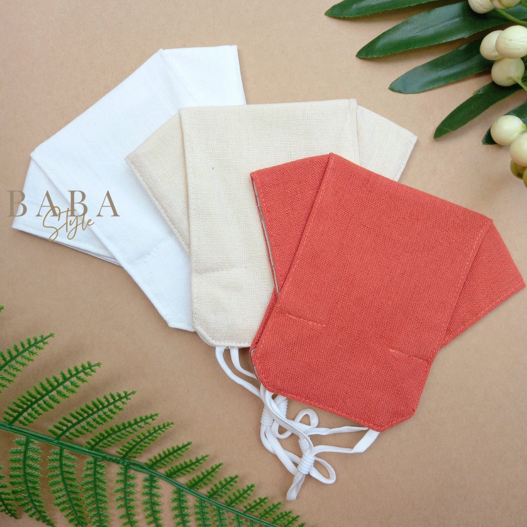 Combo 3 Khẩu Trang Nam Set 3 Khẩu Trang Nữ  Có Nút Chặn 3D 3 Lớp Linen Cotton Thời Trang Thoáng Mát Dùng Được Nhiều Lần