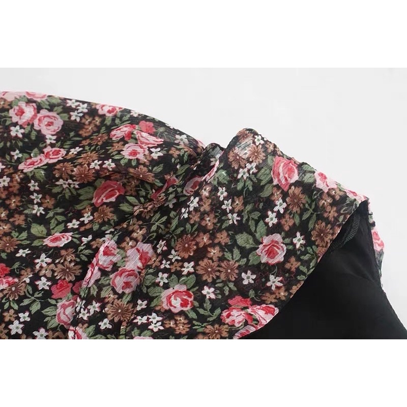 Zara Morocco full tag - đầm Zara voan hoa nhí xinh đẹp