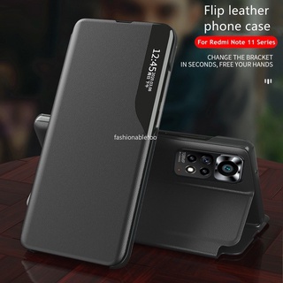 Ốp Điện Thoại Da Lật Mờ Cho Redmi Note 11 pro 11s 11pro Note11 4G 5G Vỏ Từ Giá Đỡ Ốp Lưng Chống Sốc