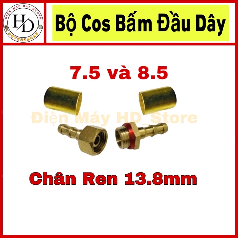 Bộ đầu ép cốt dây xịt rửa xe,Ren 13mm Đồng Loại 1