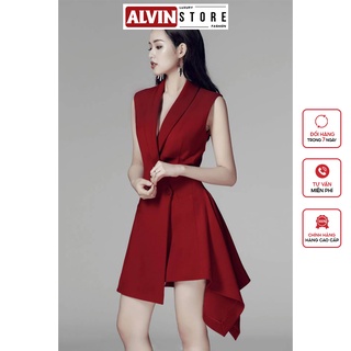 Đầm Dáng Xòe Thiết Kế Cổ Vest Thanh Lịch Kết Hợp Đuôi Cá Phong Cách Sang Trọng. Alvin Store 0190