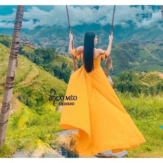 ĐẦM MAXI KHOÉT VAI XẺ TÀ (KÈM VIDEO HÌNH THẬT)