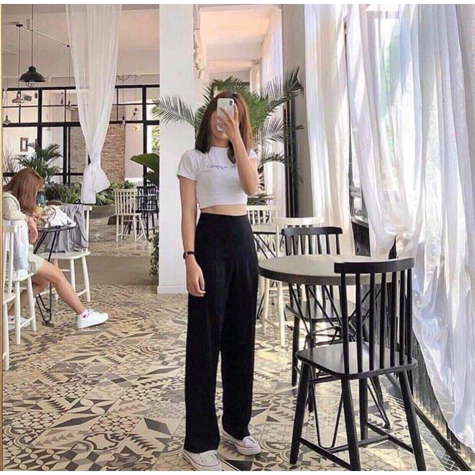 Quần Culottes Khóa Hông PEONYB Nữ [FREESHIP] 🌸 Quần suông ống rộng cạp cao, sớ zip màu ĐEN | TRẮNG | BE Ulzzang HOT 🌸 | BigBuy360 - bigbuy360.vn