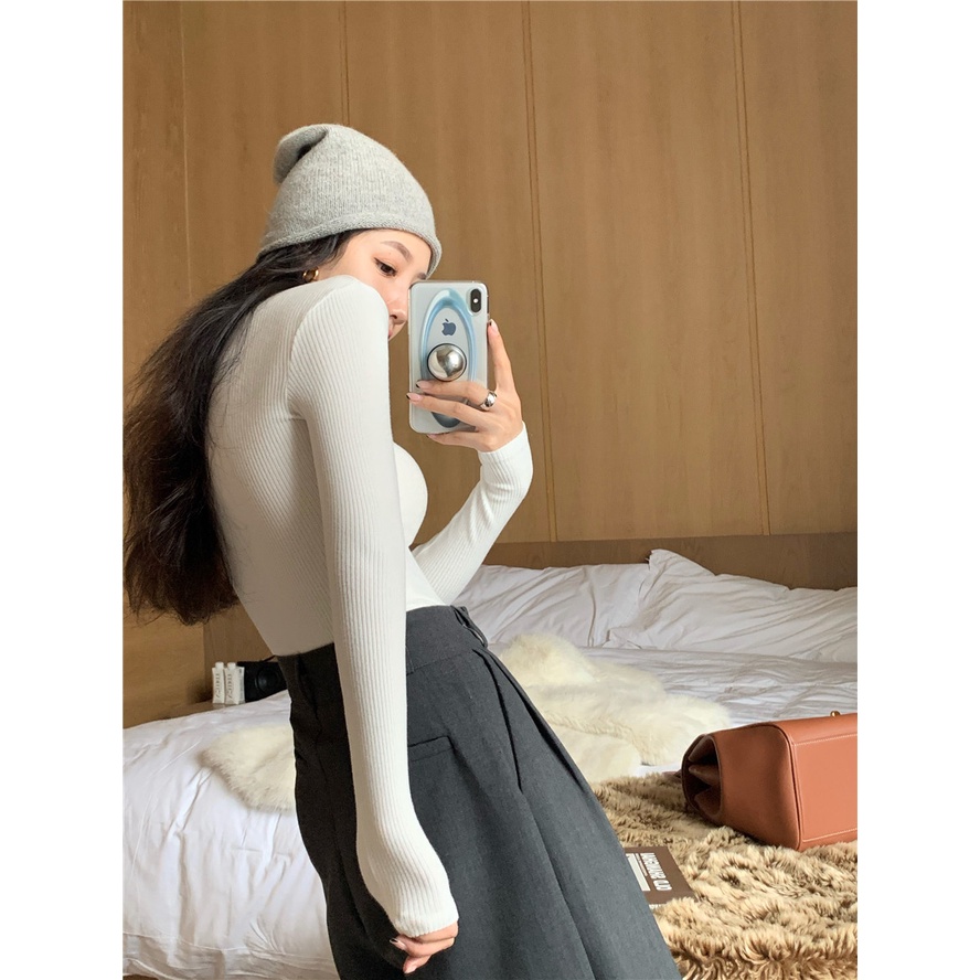 Cocory vn Áo thun cổ chữ V ôm dáng quyến rũ thời trang cho nữ 4 màu tùy chọn | BigBuy360 - bigbuy360.vn