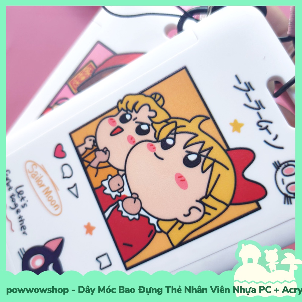 [Sẵn VN - Hỏa Tốc] Dây Móc Bao Đựng Thẻ Nhân Viên Nhựa PC + Acrylic Mẫu Nhân Vật Anime Manga Sailor Moon &amp; Sakura