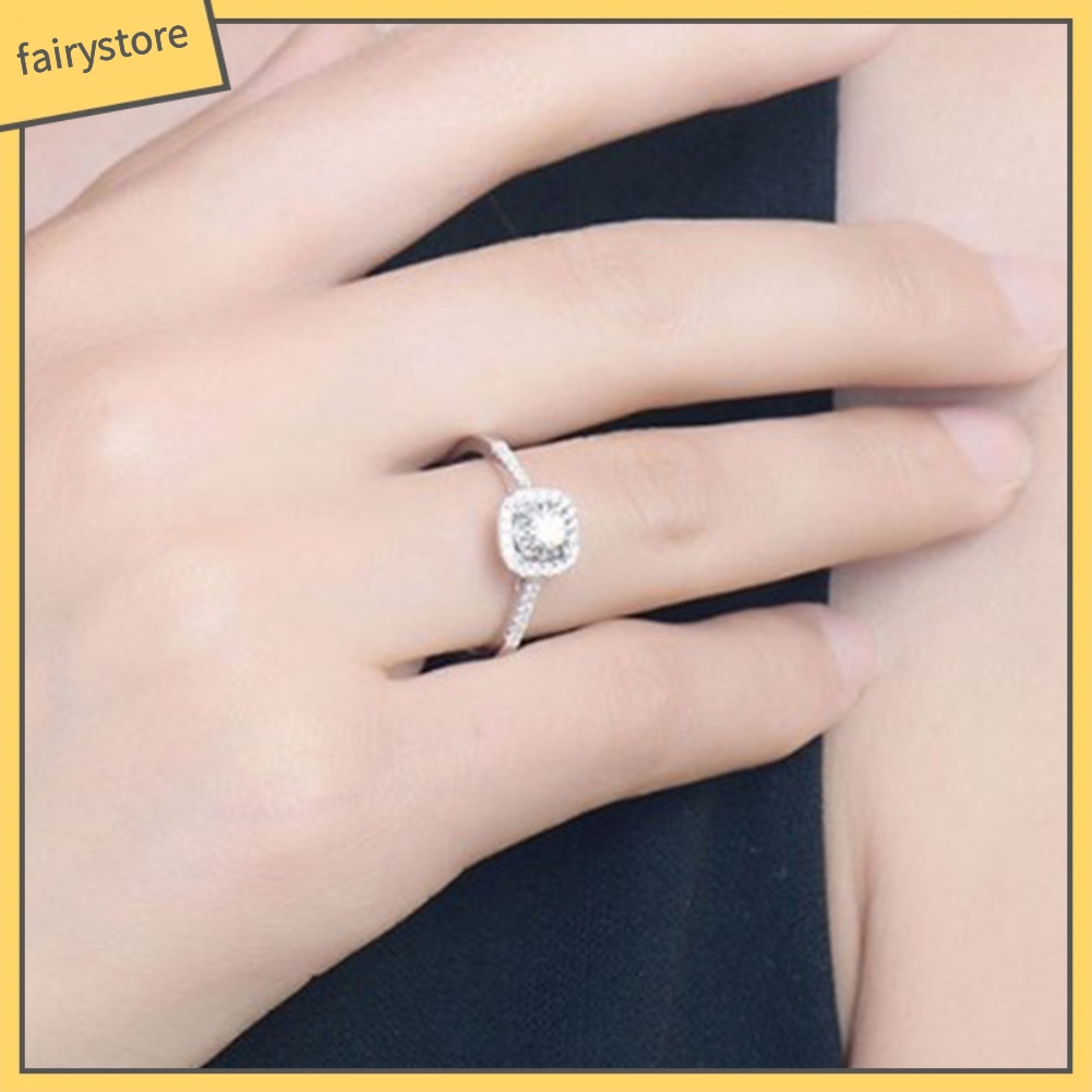 Nhẫn Đính Hôn Đính Đá Nhân Tạo Thời Trang Dành Cho Nữ