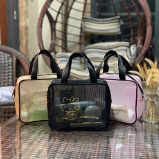Túi lưới hình Hellokitty trong suốt đựng mỹ phẩm sức chứa lớn tiện dụng cho nữ