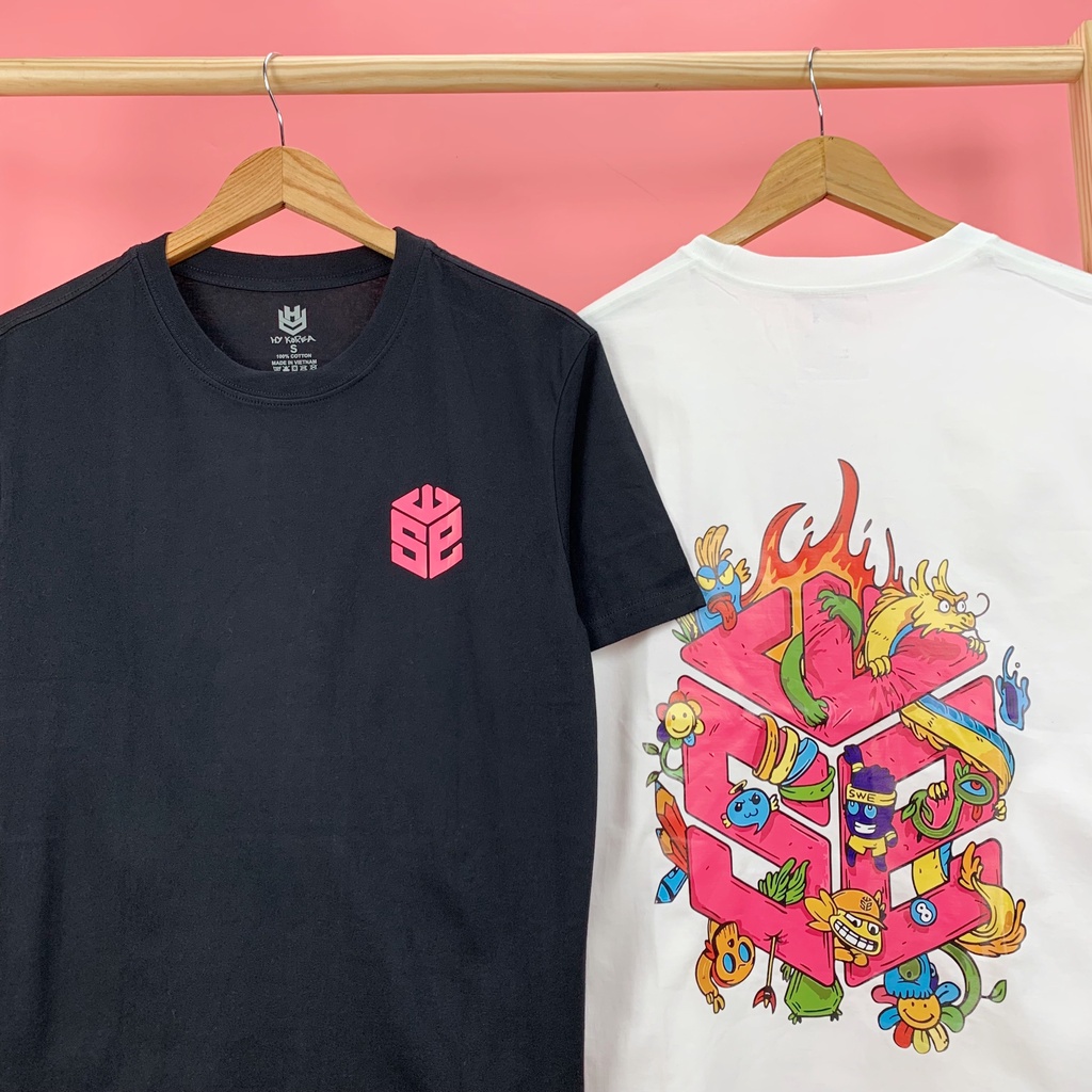 Áo Thun In Hình Tay Lỡ Form Rộng Rồng Hồng Cho Cả Nam và Nữ Vải Cotton 100% HaiHaiShop