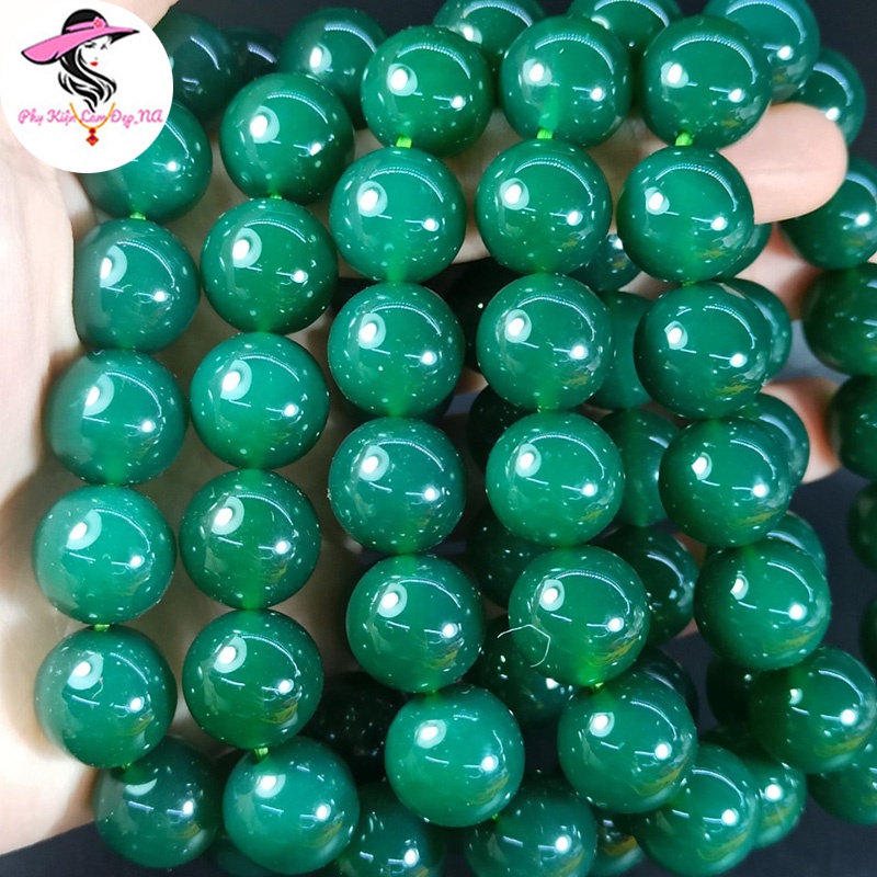 Vòng Tay Đá Mã Não Xanh Tự Nhiên Full Size - Tặng Kèm Hộp Đựng
