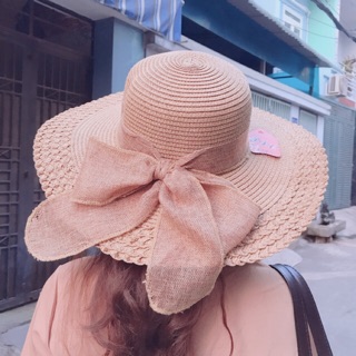 NÓN CÓI RỘNG VÀNH THẮT NƠ DÀI (Nhiều màu)