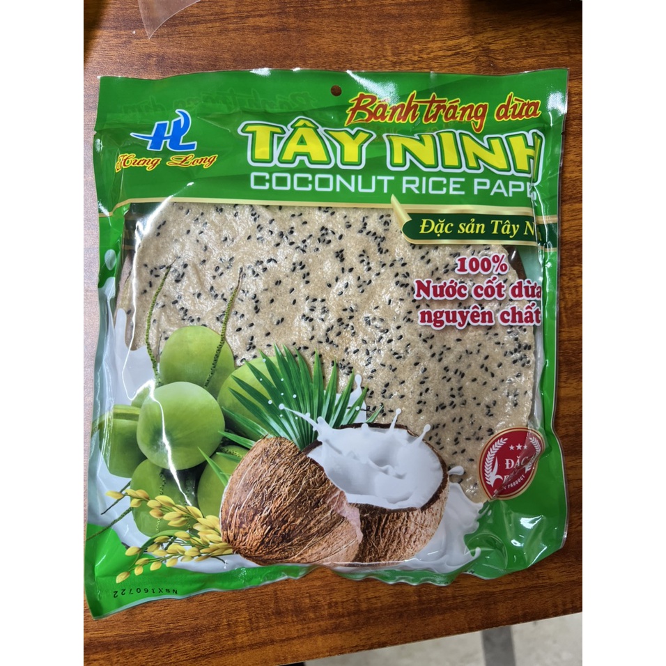 1 gói bánh tráng dừa tây ninh giòn, béo hàng hưng long