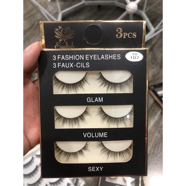 Lông Mi Chồn 3D Fashion Eyelashes 3 Faux Cils Set 3 Cặp