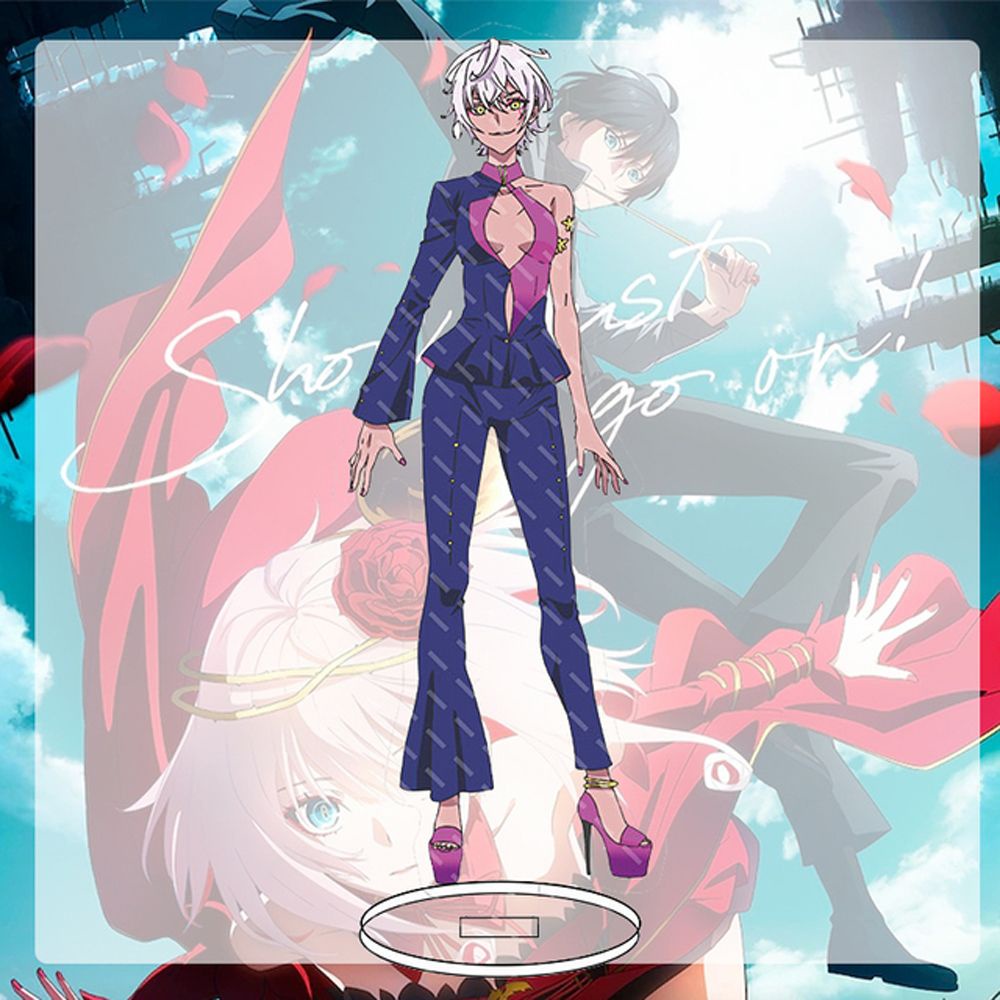 Bảng mô hình nhân vật anime bằng acrylic hai mặt có giá đỡ dùng trang trí bàn làm việc