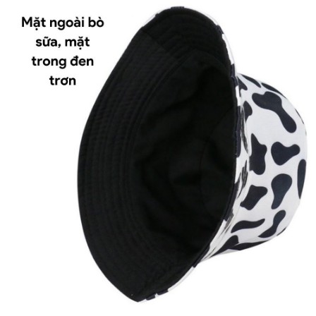Nón bò sữa 2 mặt phong cách mũ bucket bò sữa dành cho nam và nữ