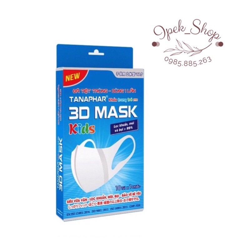 Khẩu trang TANAPHAR 3D Mask trẻ em hộp 10 chiếc - Ipek_Shop