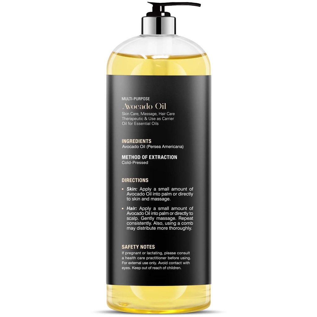 Tinh dầu massage xoa bóp Majestic Pure Avocado Oil chai 473ml [Hàng Mỹ]
