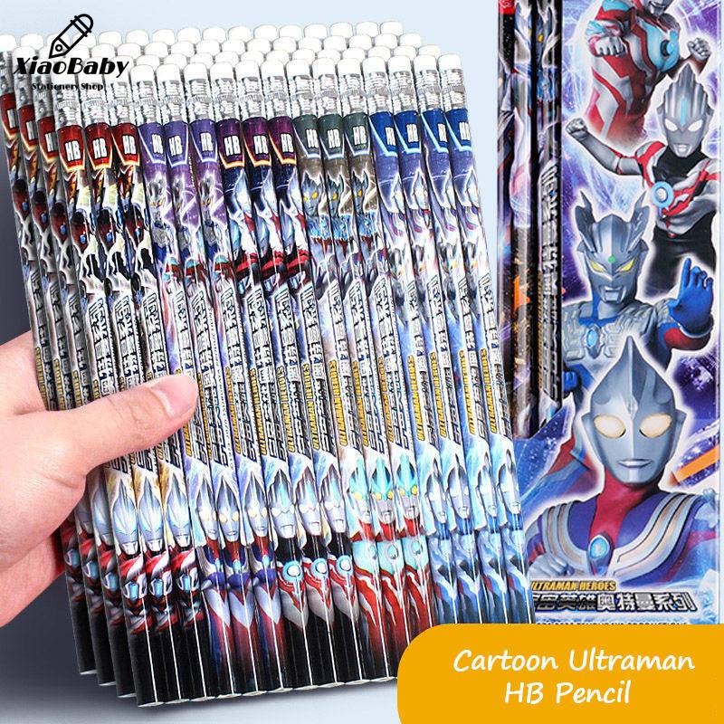 Bộ 12 Bút Chì Họa Tiết Ultraman Hoạt Hình Dành Cho Trẻ Em
