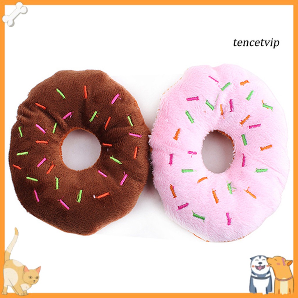 Đồ Chơi Gặm Hình Bánh Donut Phát Ra Âm Thanh Vui Nhộn Cho Thú Cưng