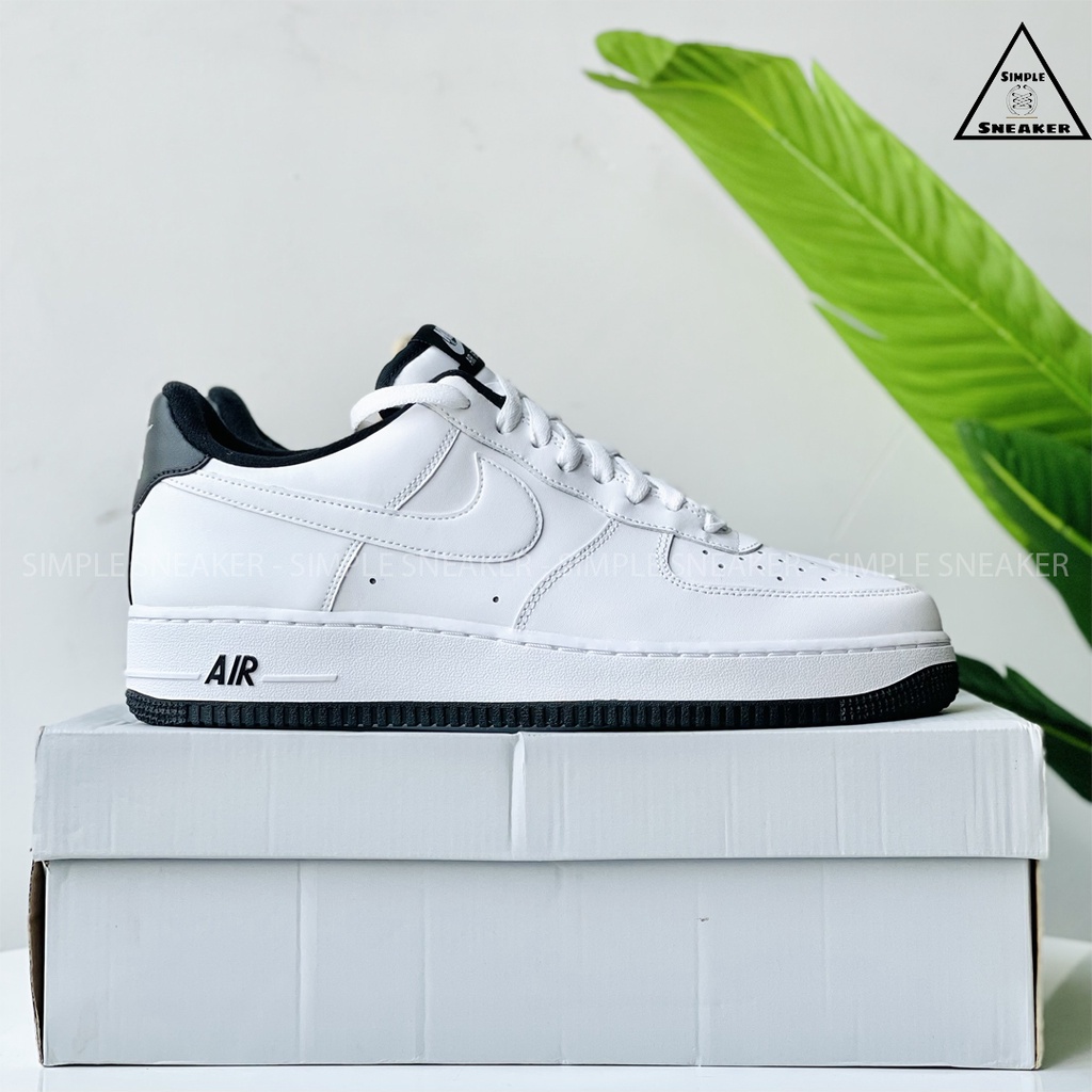 Giày Nike Air Force 1 White Black  🔴Chính Hãng🔴 Giày Sneaker Thể Thao Nike AF1 Màu Trắng Đen - Simple Sneaker