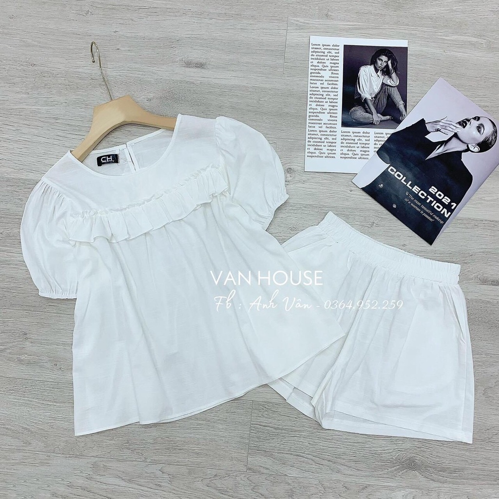 XẢ SET ĐŨI ĐÙI CỔ TRÒN BÈO NGANG NGỰC 3 MÀU CHO NỮ .,.,