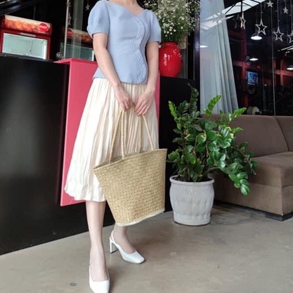 Túi cói đi biển / túi đi chợ thân thiện môi trường thời trang phù hợp cho các bạn nữ