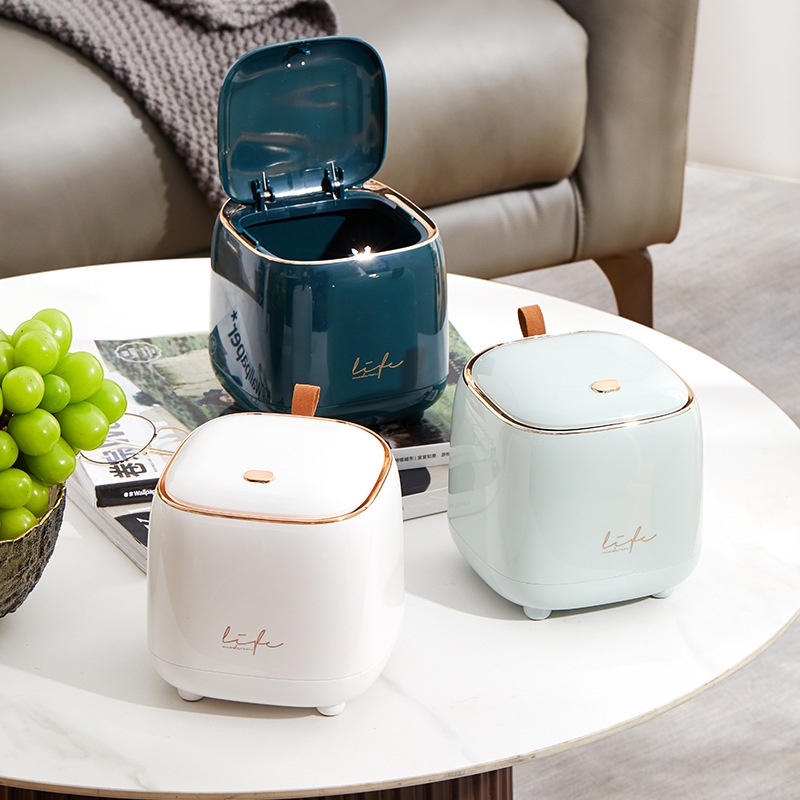 Thùng rác mini để bàn kiểu dáng hiện đại, sang trọng đựng đồ tiện dụng tiện lợi