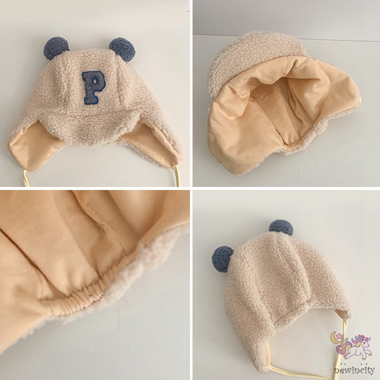 Mũ len lông cừu ấm áp thoải mái phong cách Hàn Quốc cho bé